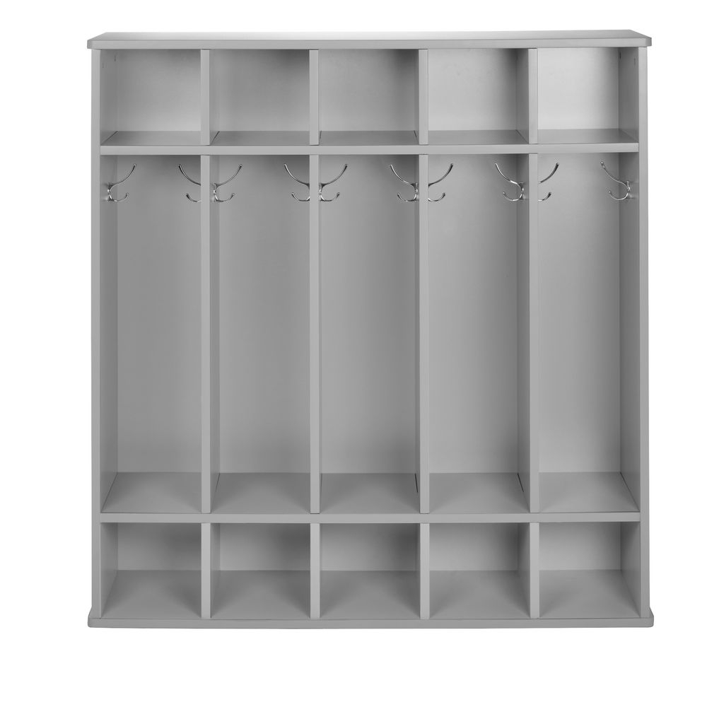 Modern Mist Laminate 5-Section Coat Locker - Light Gray with