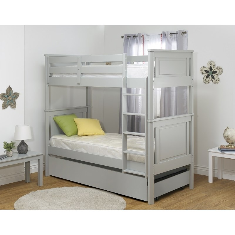 Orbelle Model 302 Twin Over Twin Modern Solid Wood Bunk Bed In Gray ... inside