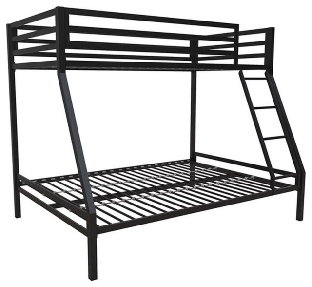 Pemberly Row Contemporary Twin Over Full Metal Bunk Bed In Black ... intended for Maximizing Your Child's Room The Pemberly Row Black Bunk Bed Advantage