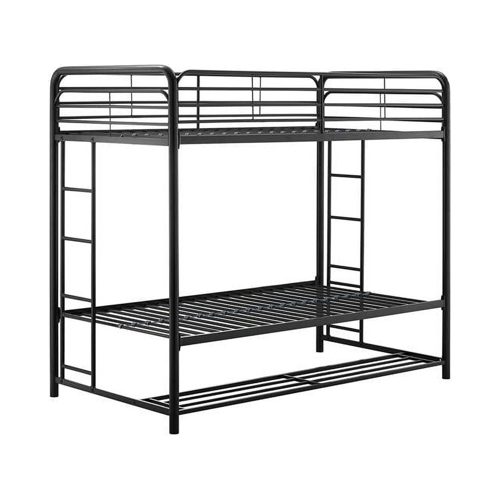 Pemberly Row Transitional Twin Over Twin Bunk Bed With Storage Bins In ... for