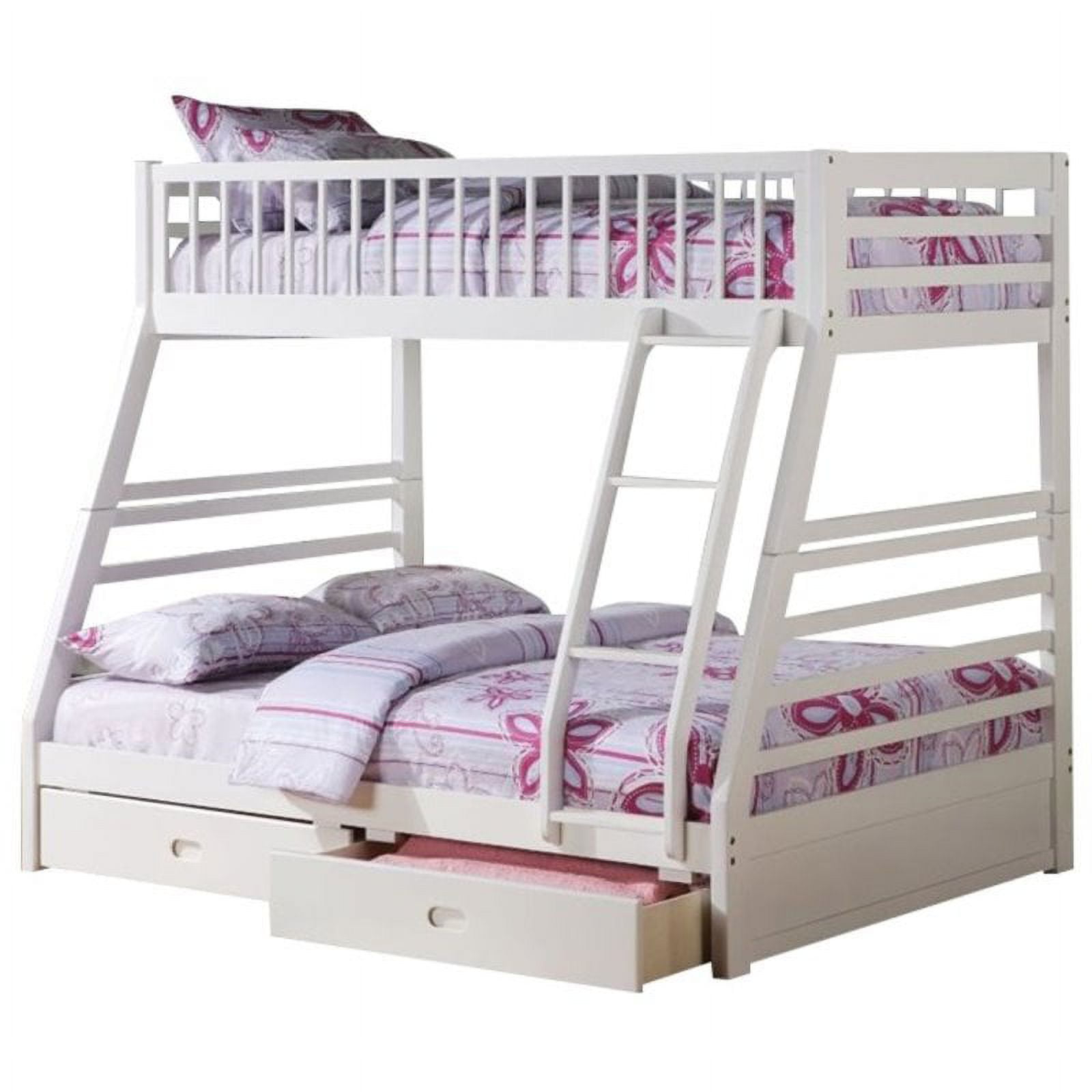 Pemberly Row Twin Over Full Storage Bunk Bed In White - Walmart.com within Transforming Small Bedrooms with the Pemberly Row White Loft Bed