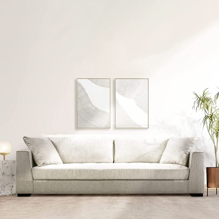 Poly &Amp; Bark Capri Fabric Sofa, Bright Ash | Fabric Sofa, Sofa, Living ... for