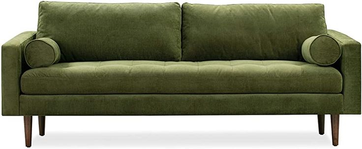 Poly &Amp; Bark Napa Sofa, Distressed Green Velvet 88.5 Inches with regard to