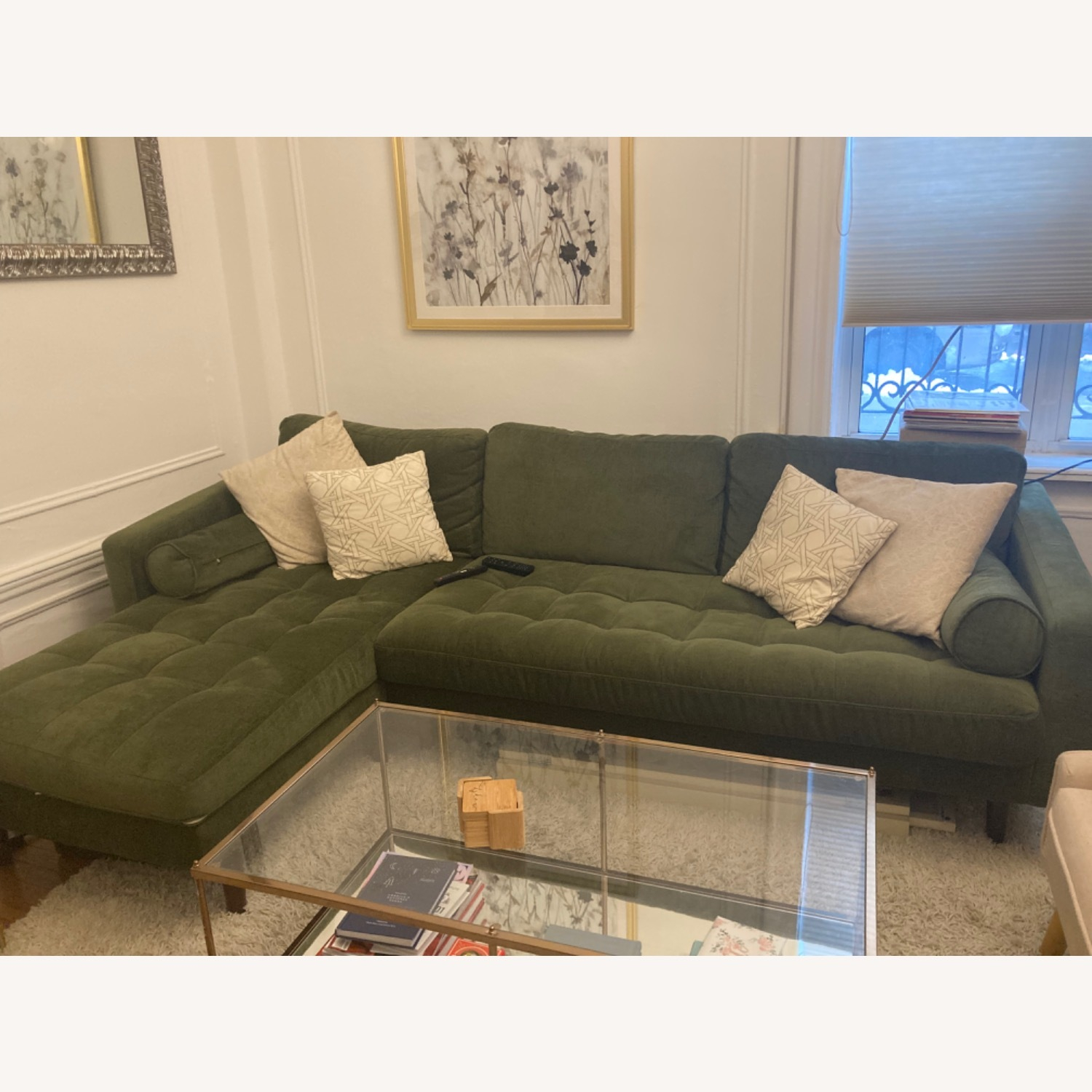 Poly &Amp; Bark Napa Velvet Left-Facing Sectional Sofa - Aptdeco throughout