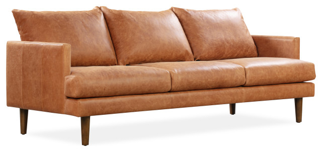 Poly And Bark Girona Sofa, Cognac Tan - Midcentury - Sofas - By Edgemod ... pertaining to