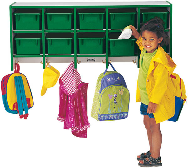 Rainbow Accents 10 Section Wall Mount Coat Locker - Jonti-Craft ... in