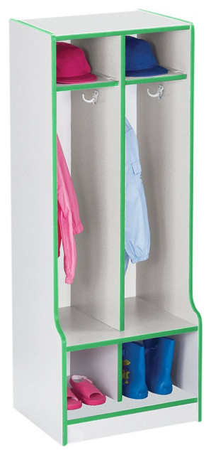 Rainbow Accents 2 Section Coat Locker With Step - Green - Contemporary ... with regard to