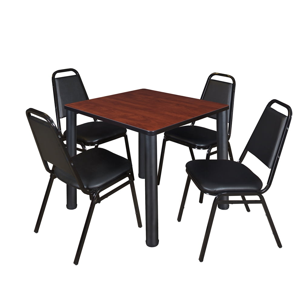 Regency Kee 30" Square Breakroom Table- Cherry/ Black &Amp; 4 Restaurant ... intended for