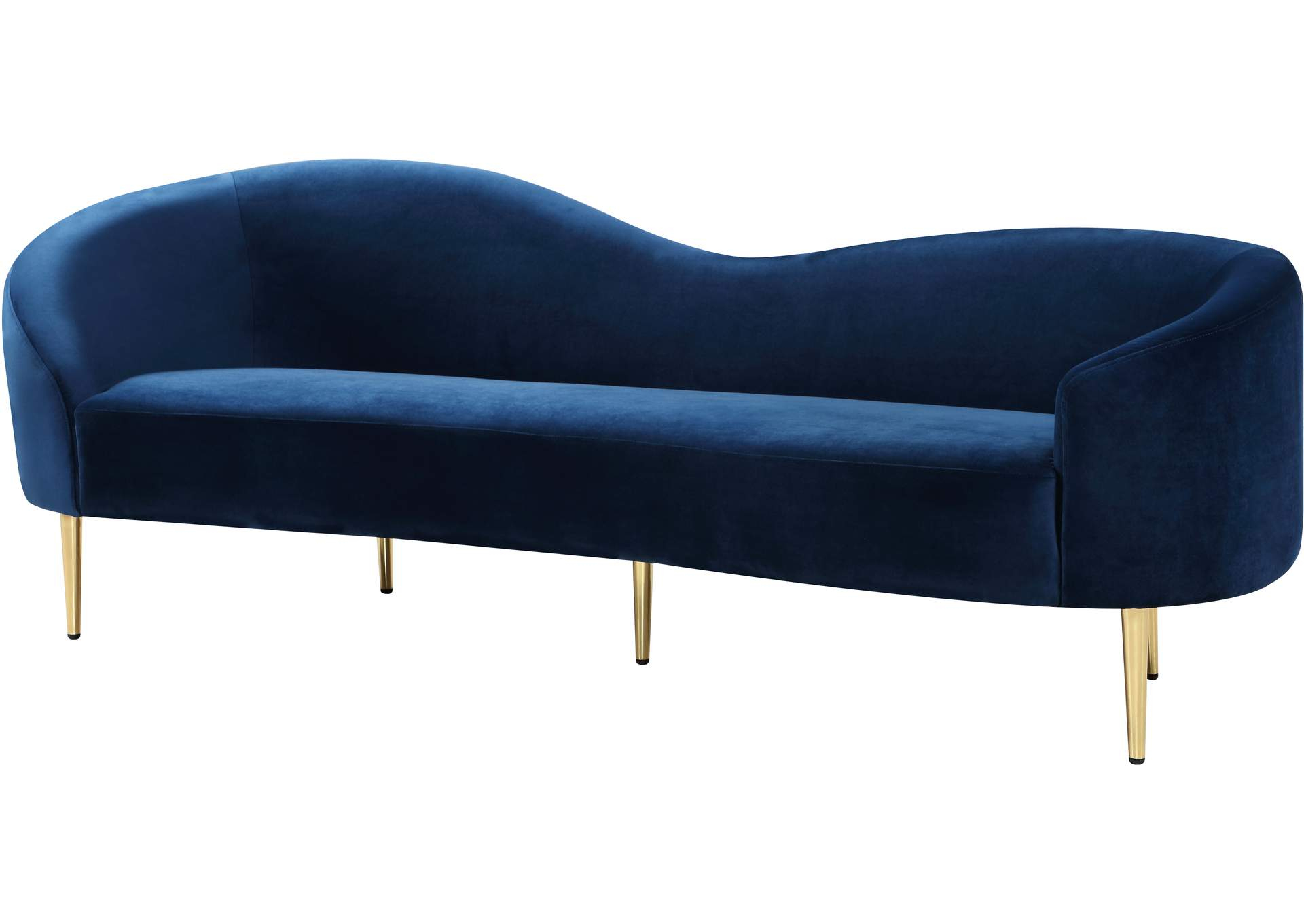 Ritz Navy Velvet Sofa intended for