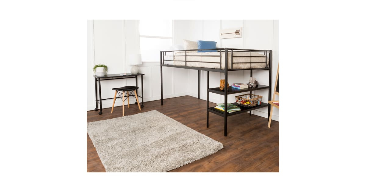 Roseto Weif89939Bk Contemporary Twin Size Loft Style Bed With Desk And ... pertaining to A Closer Look at the Roseto WEIF11679 Twin Steel Loft Bed Understanding Its Design and Benefits