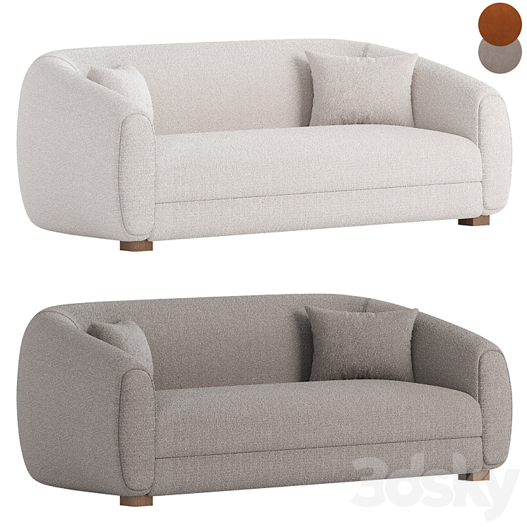 Safavieh Emiliana Boucle Sofa - Sofa - 3D Model with regard to Styling Your Space with the Luxurious Safavieh Dyanna Boucle Sofa
