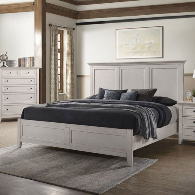 San Mateo Panel Bed (Rustic White) By Intercon Furniture | Furniturepick throughout Transform Your Child's Room with the San Mateo Rustic White Dresser's Charm
