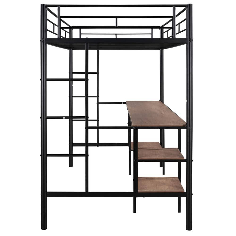 Seafuloy Black Loft Bed With Table | Bigeasymart.com with