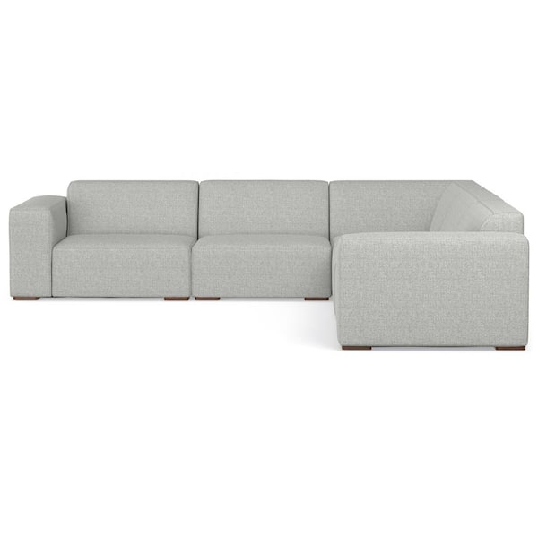 Simpli Home Rex Corner Sectional Modular Sofa In Tightly Woven ... in