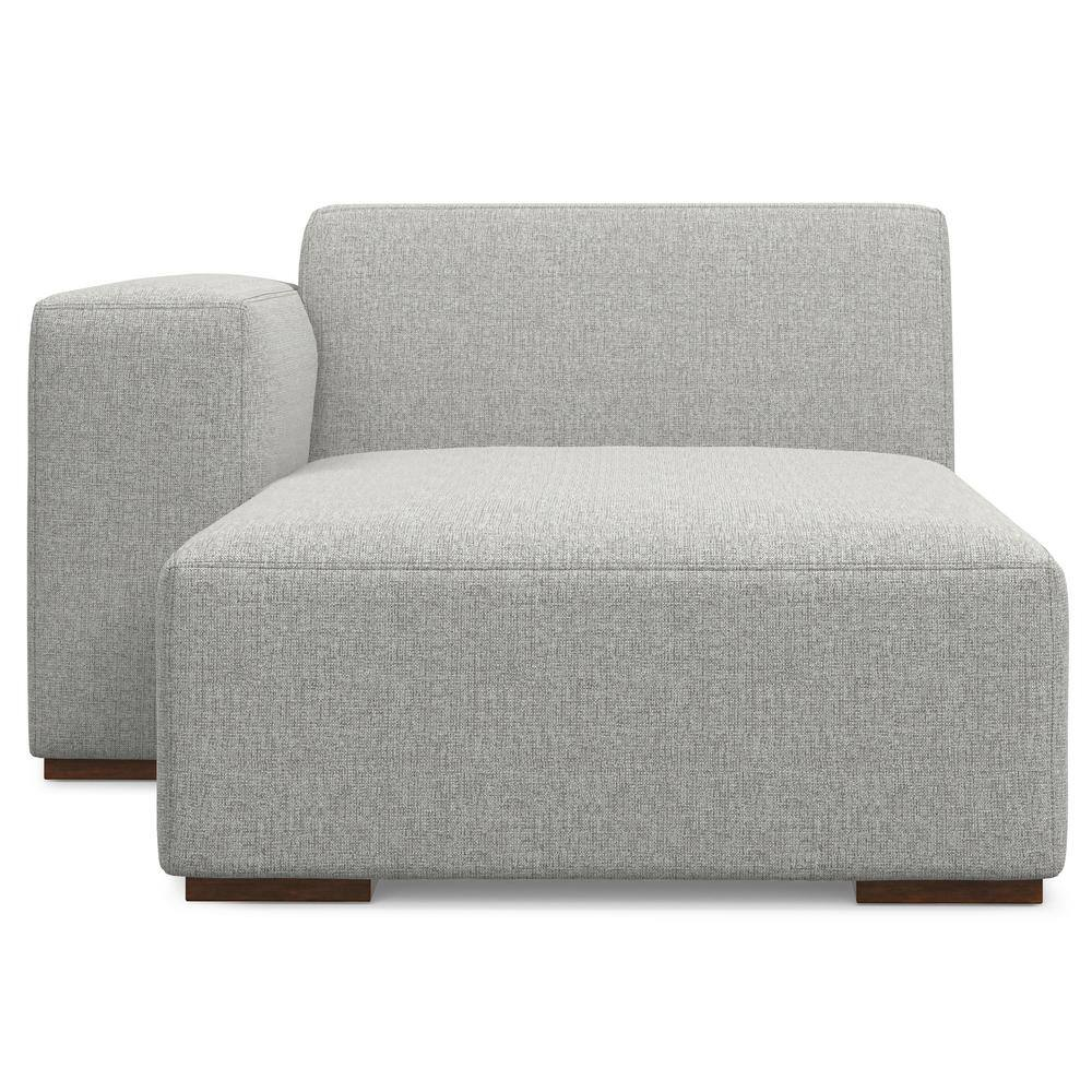 Simpli Home Rex Left Chaise Sofa Module In Tightly Woven Performance ... inside