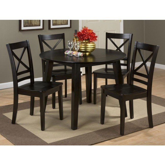 Simplicity Drop Leaf Dining Set W/ X Back Chairs (Espresso) Jofran ... for