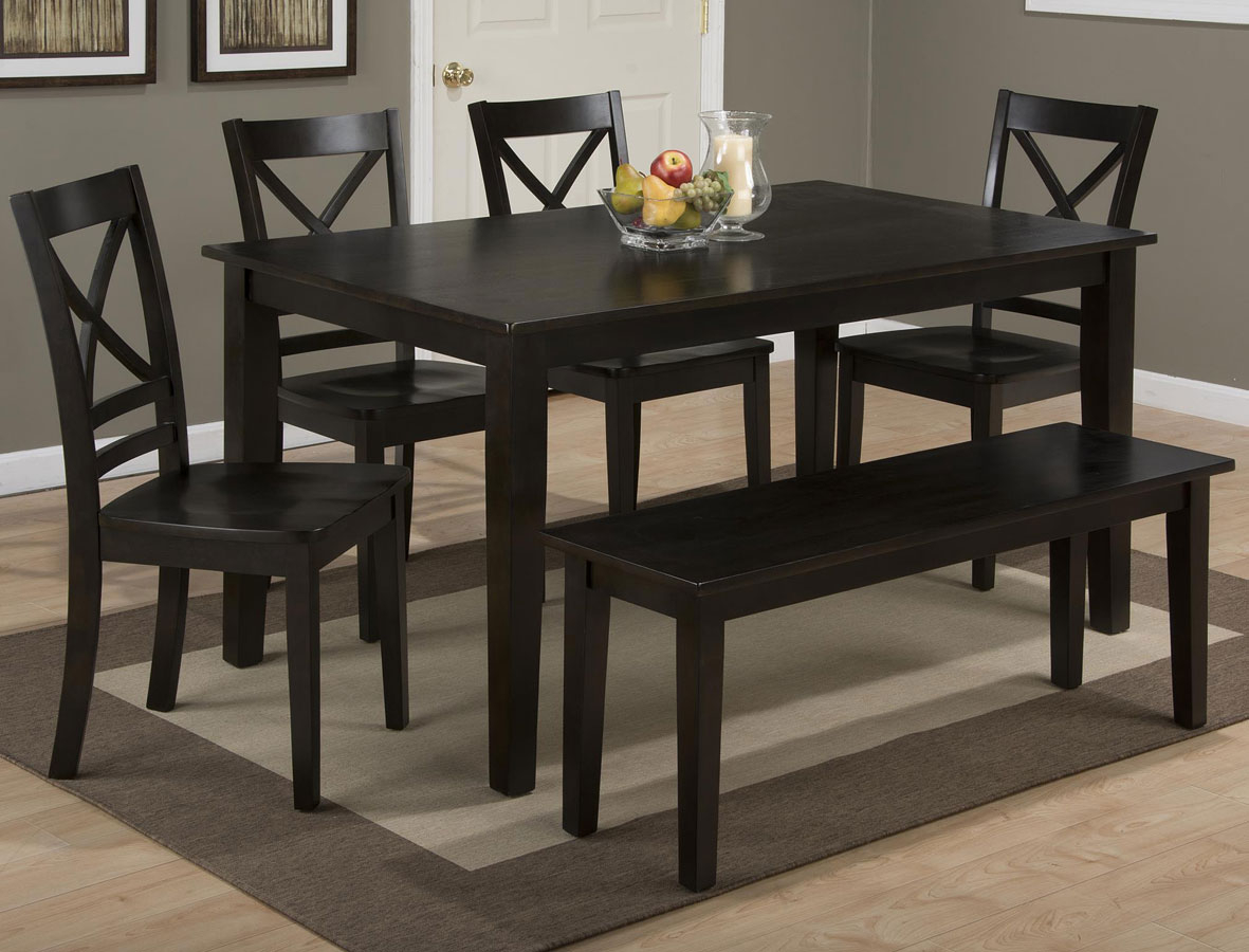 Simplicity Rectangular Dining Set W/ X Back Chairs (Espresso) Jofran ... intended for A Closer Look at the Simplicity EspressoxBack Chair Set for Everyday Living