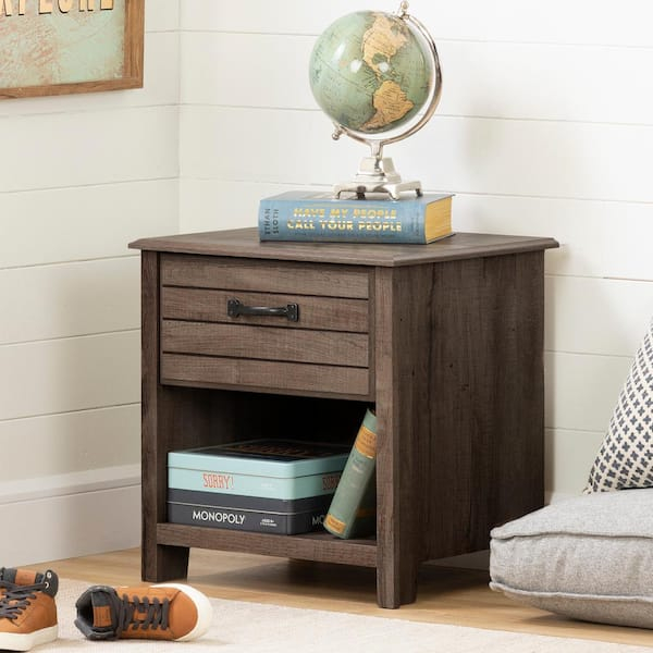 South Shore Ulysses 1-Drawer Fall Oak Nightstand 11910 - The Home Depot pertaining to South Shore Ulysses Dresser in Fall Oak Finding the Perfect Fit for Kids' Storage