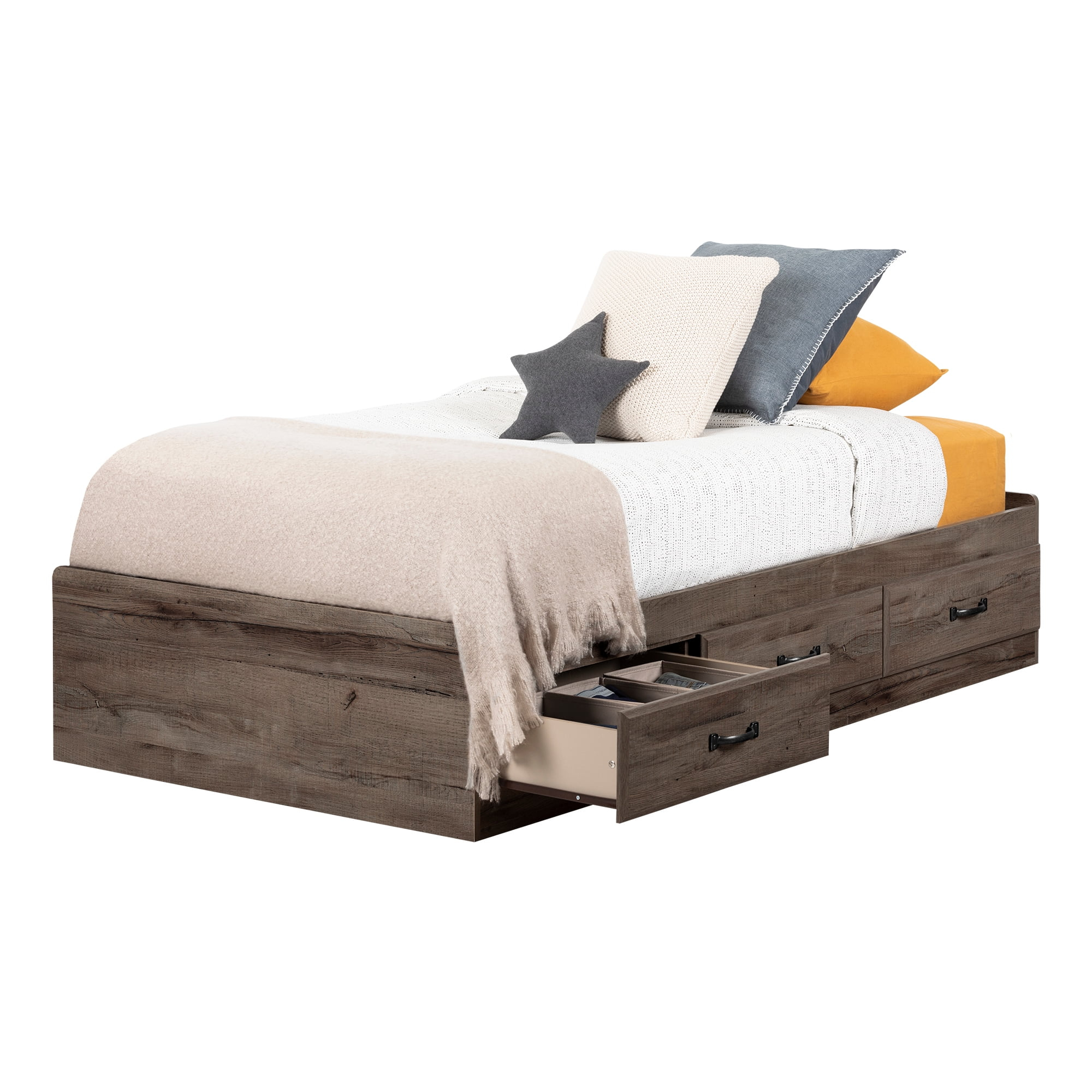South Shore Ulysses Mates Bed With 3 Drawers, Fall Oak - Walmart.com in South Shore Ulysses Dresser in Fall Oak Finding the Perfect Fit for Kids' Storage