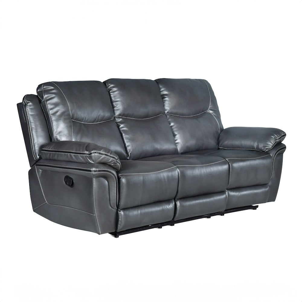 Steve Silver Isabella Comfortable Reclining Faux Leather Sofa In Grey ... regarding