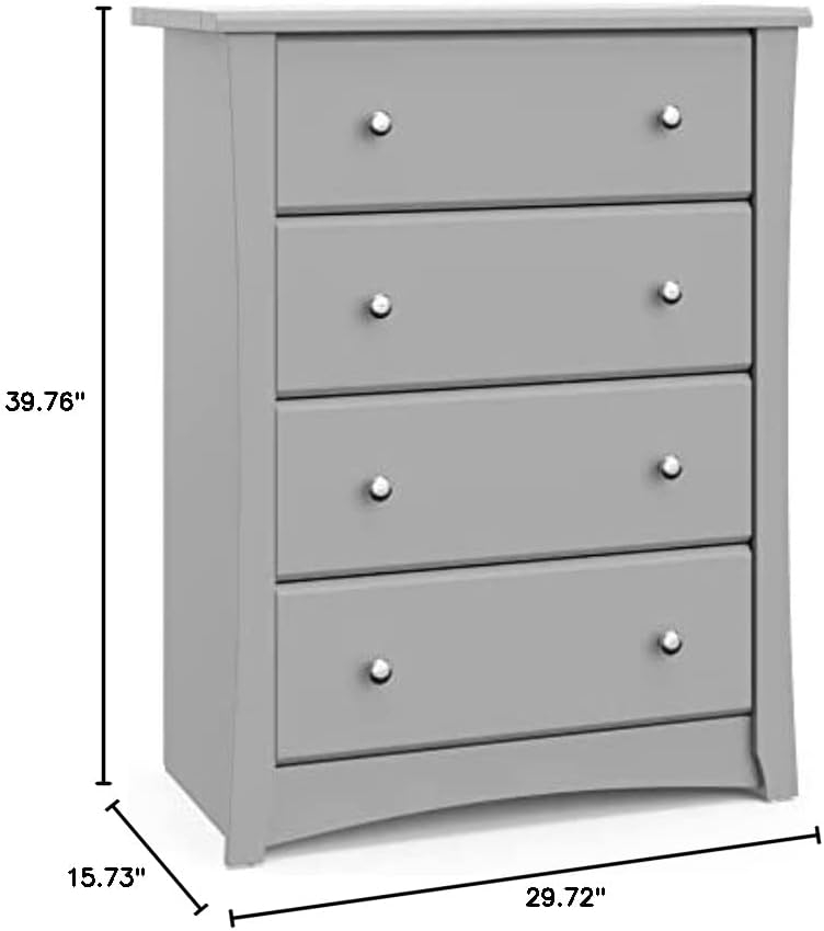 Storkcraft Crescent 4 Drawer Chest (Pebble Gray) – Greenguard Gold ... pertaining to