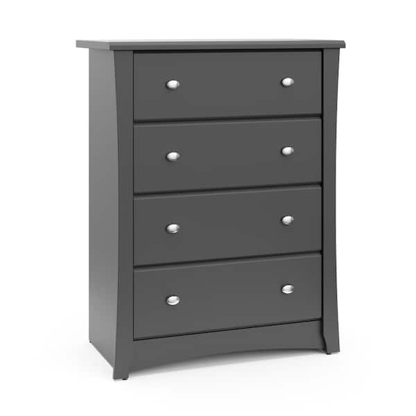 Storkcraft Crescent 4-Drawer Gray Dresser 39.76 In. H X 29.72 In. W X ... with regard to