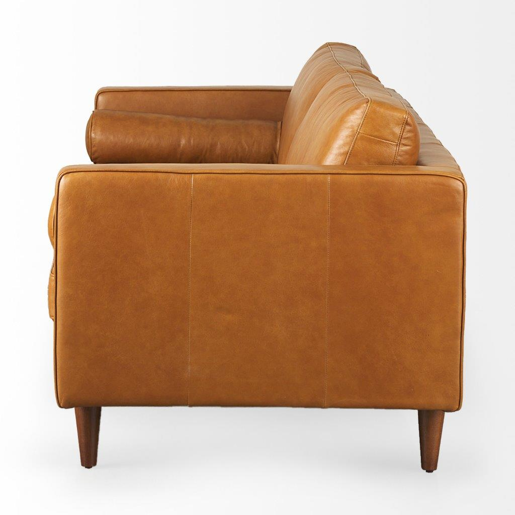 Svend Tan Leather Sofa By Mercana | 1Stopbedrooms regarding The Svend Sofa From Structure to Style What Makes It a Statement Piece