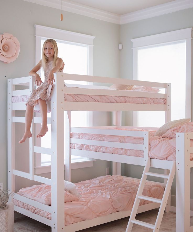 Sydney L-Shaped Triple Bunk Bed In White | Bed For Girls Room, Bunk ... with Designing a Cohesive Look for Shared Bedrooms with a White L-Shaped Bunk Bed