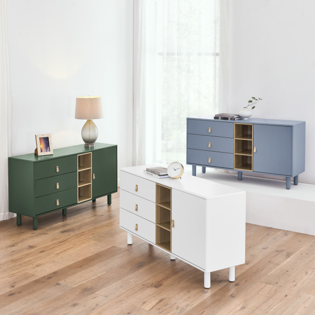 Tateus Storage Cabinet With Doors And Drawers, Chest Of Drawers ... in Style and Storage A Perfect Blend in the TATEUS Grey Chest