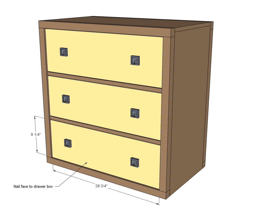 Three Drawer Rolling Dresser Ana White intended for