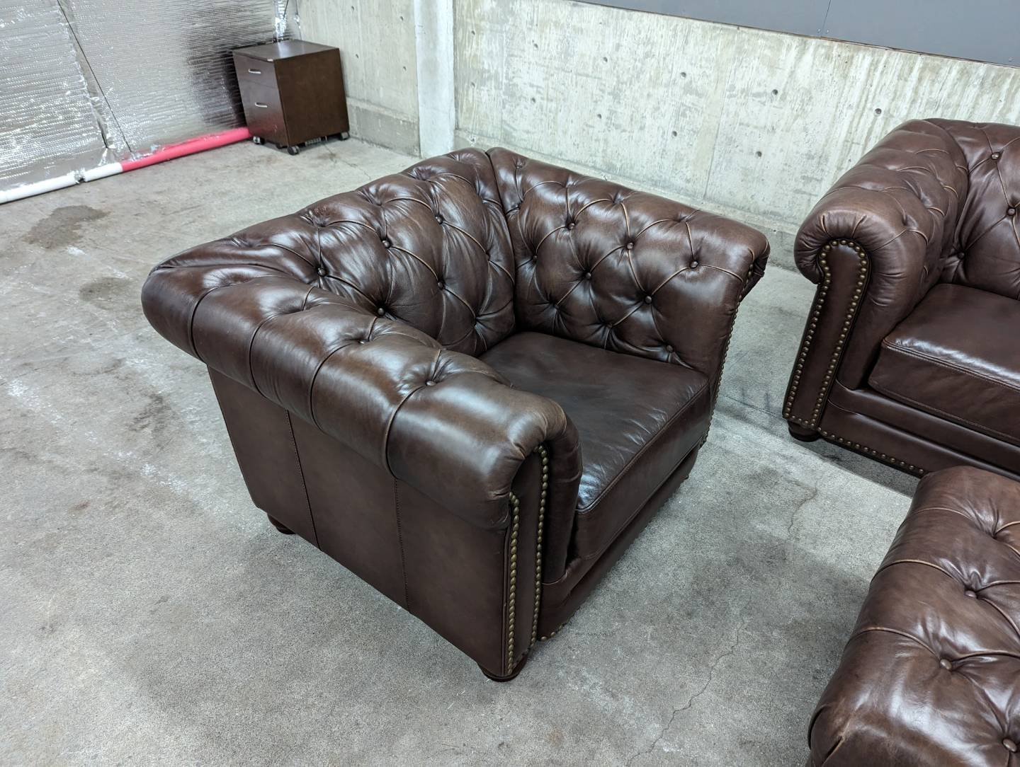 Top Grain Leather Chesterfield Set – The Revived Furniture Co. with regard to