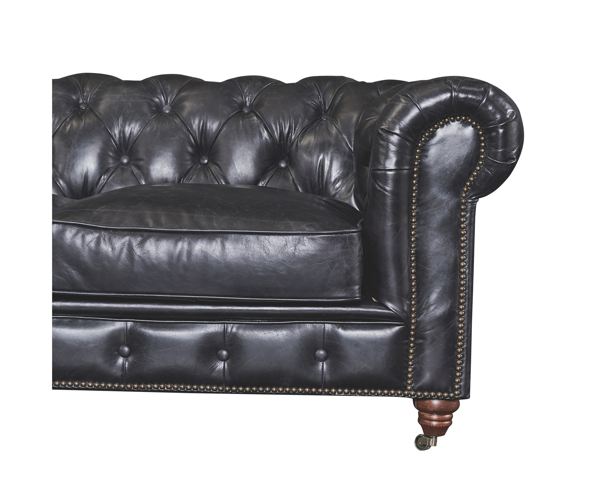 Top Grain Leather Chesterfield Sofa, Slate - Traditional - Sofas - By ... pertaining to Unveiling the Elegance of Slate Top Grain Leather Chesterfield Sofas