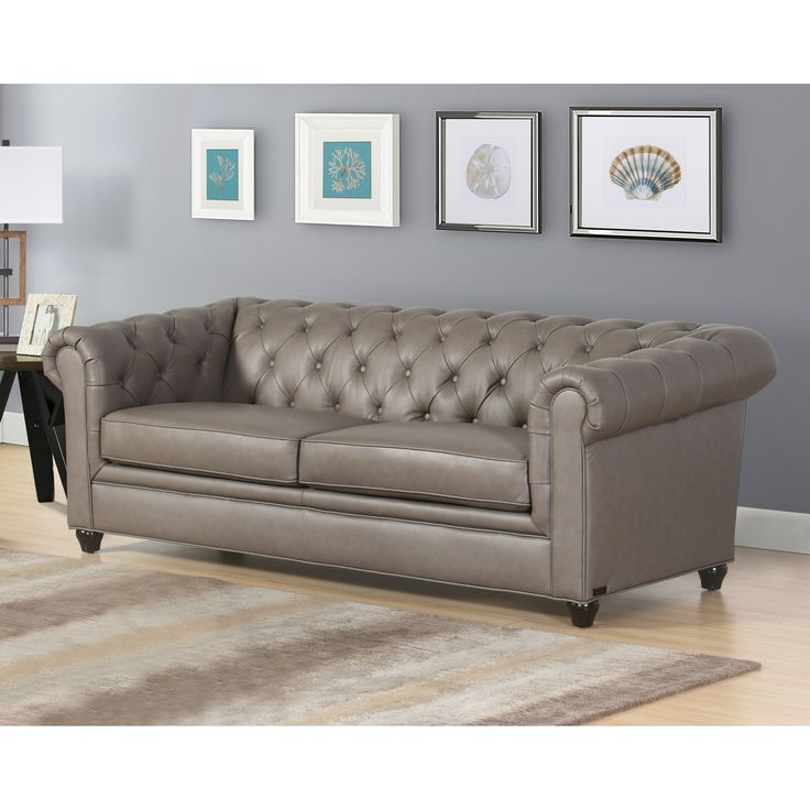 Top Grain Leather Chesterfield Sofa throughout