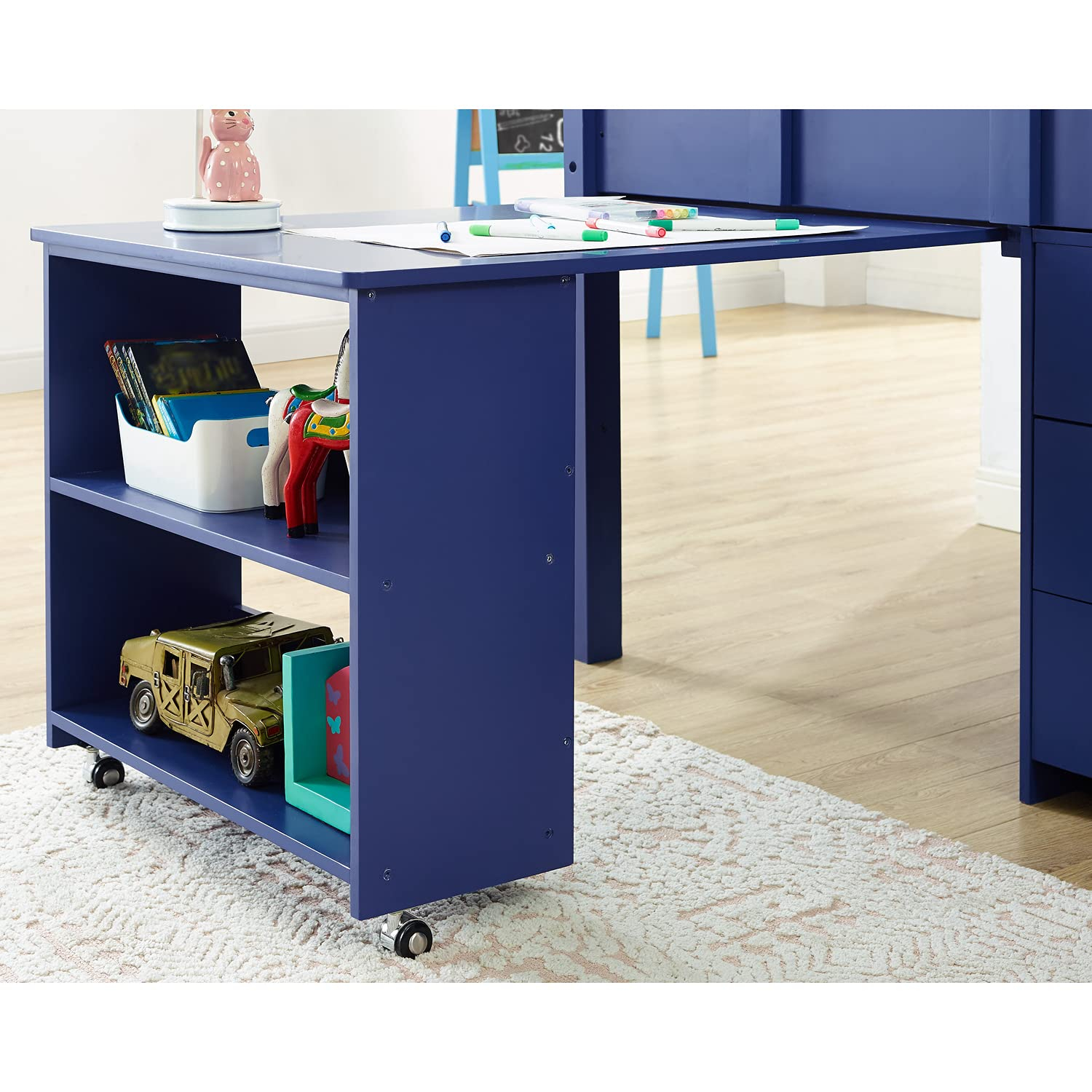 Twin Loft Bed With Desk, Low Study Loft Bed Frame With Storage Cabinet ... with Finding Space and Style A Look at the Lara Twin Loft Bed in Navy Blue