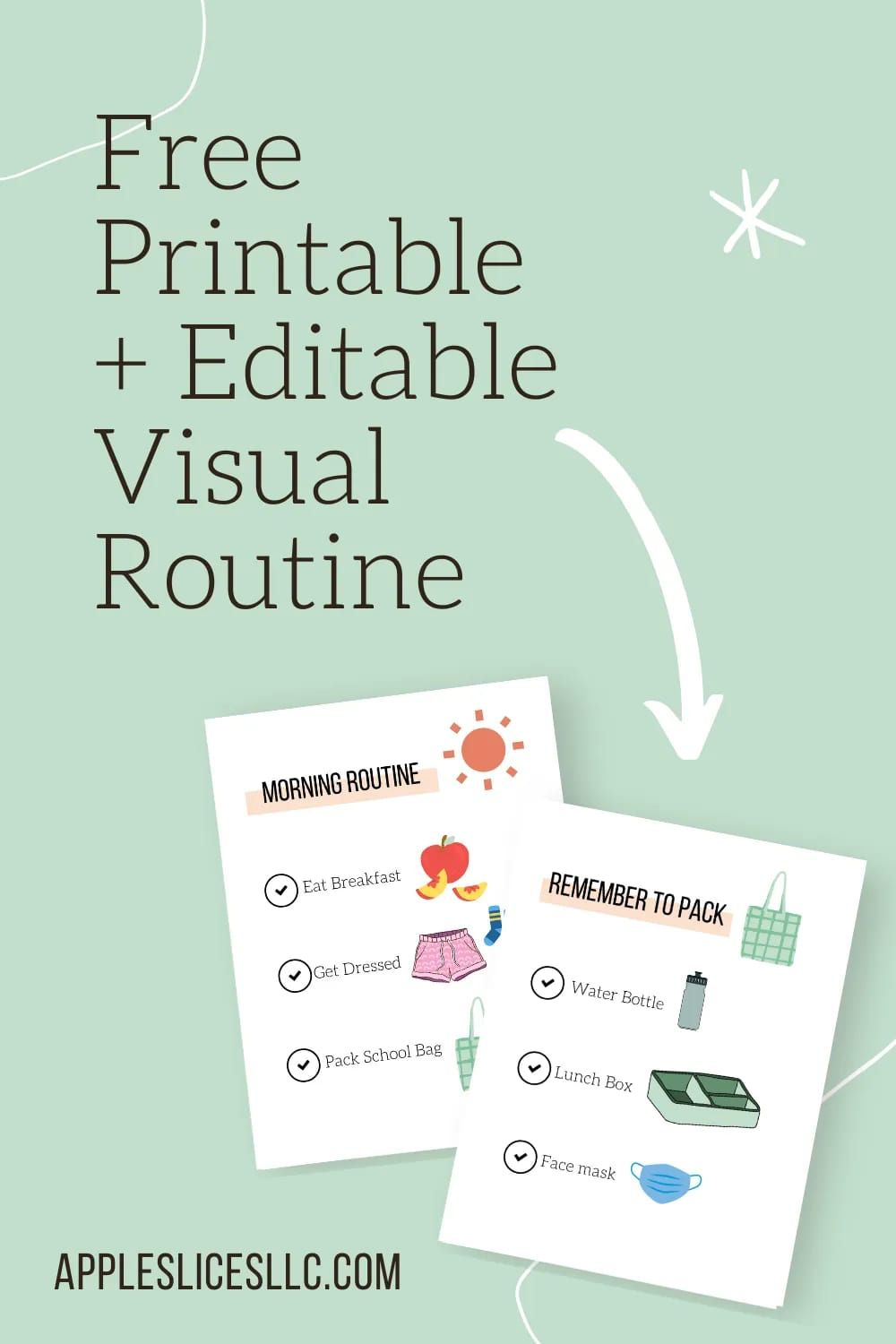Visual Schedule For Kids | Editable And Printable Free Routine ... intended for How the Rainbow Accents Toddler Locker Simplifies Morning Routines