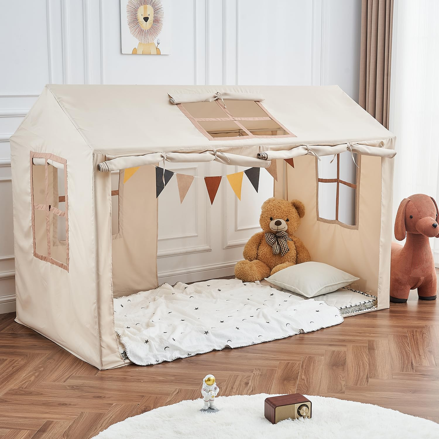 Wanfaso Twin Bed Tent Indoor Bed Canopy Kids Tents With 2 Doors ... with regard to