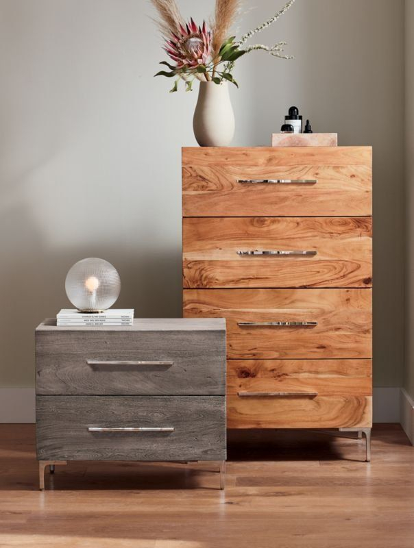 Warm Acacia Wood Dresser Shows Off Beautiful Hi/Lo Tones And Sweeping ... within