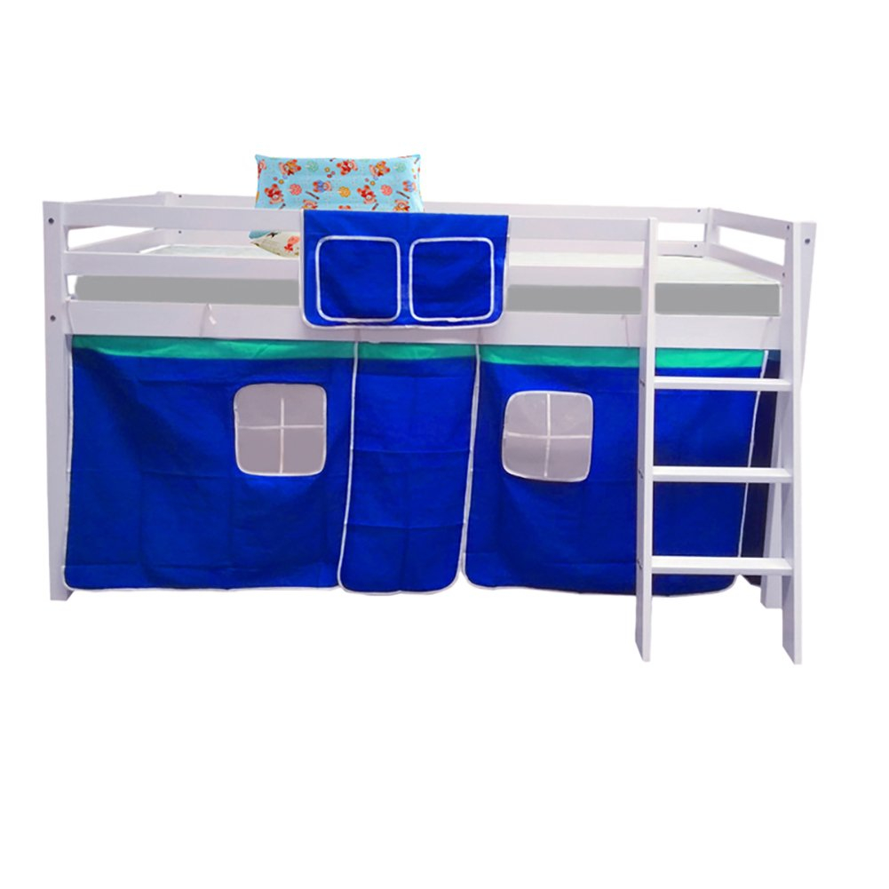 Warmiehomy Cabin Bed Wooden Mid Sleeper Cabin Bunk Bed Children Bed ... inside A Parent's Perspective on Choosing and Enjoying a Tent Bed White W/Blue Tent Kit