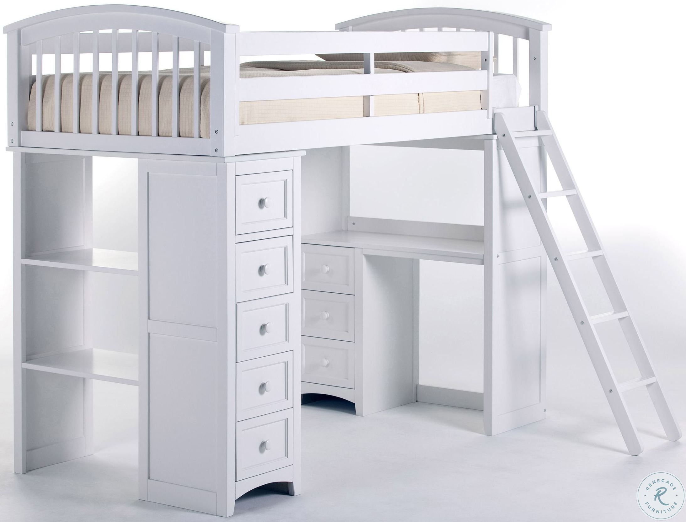 White Loft Bed With Desk And Dresser - Tory Boynton regarding Transforming Small Bedrooms with the Pemberly Row White Loft Bed