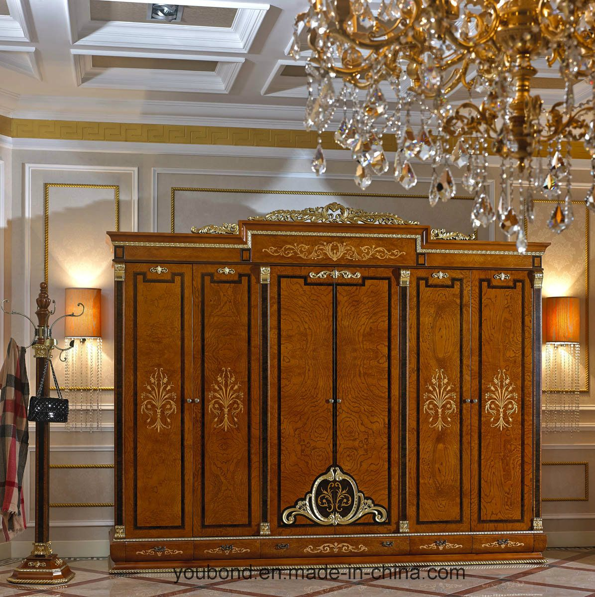 0038 Import Beech Solid Wood Carved By Hand Style Wardrobe - China ... for