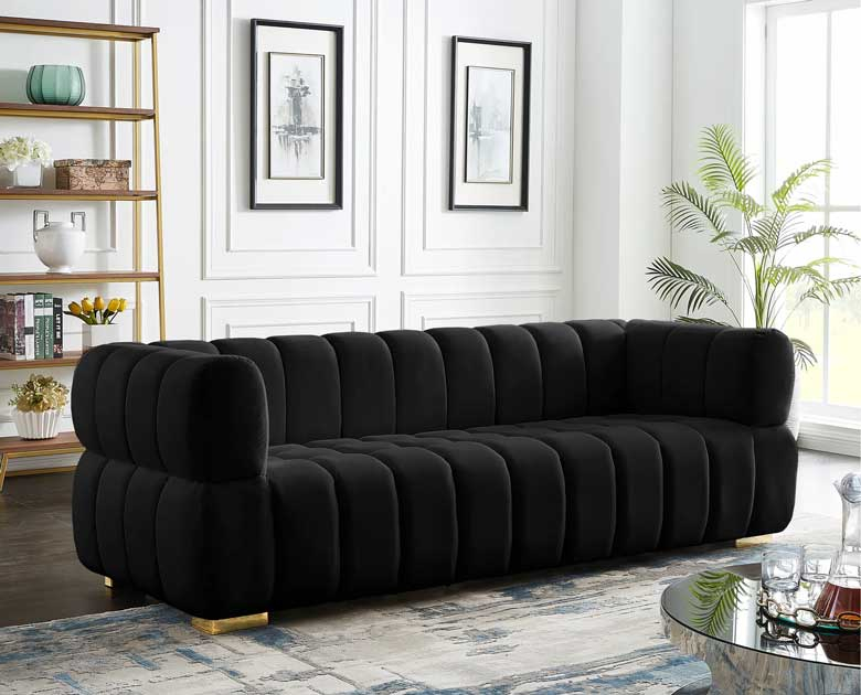 12 Black Velvet Sofas For A Stylish Living Space | 10 Stunning Homes throughout