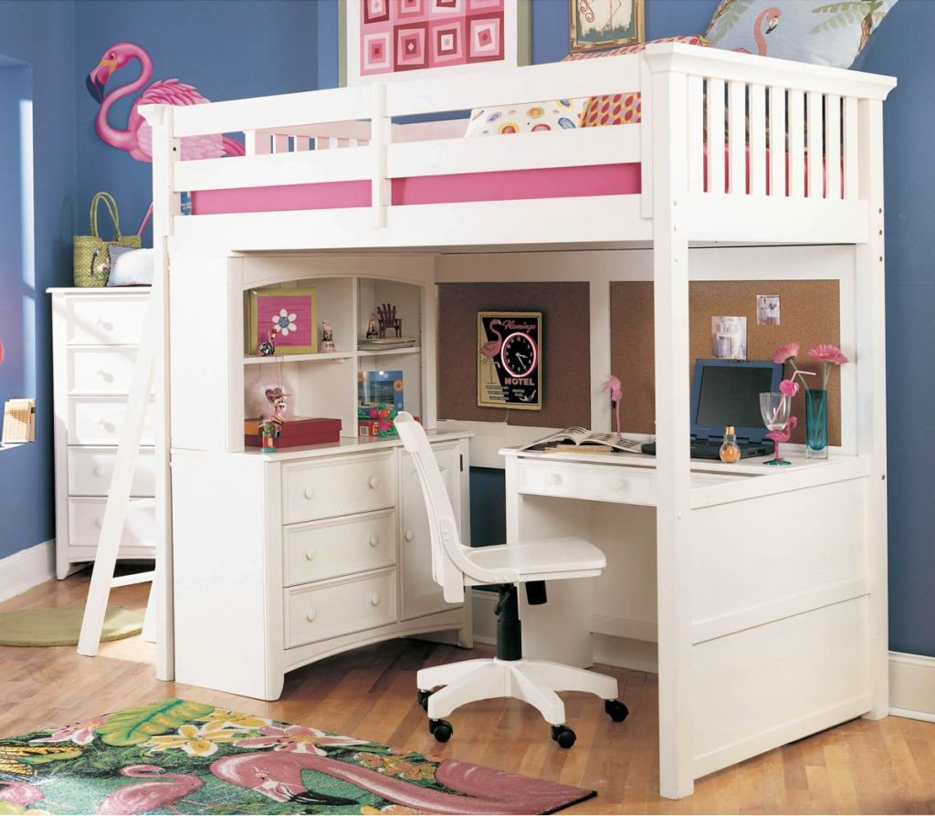 20 Charming Selections Of White Loft Beds With Desk within