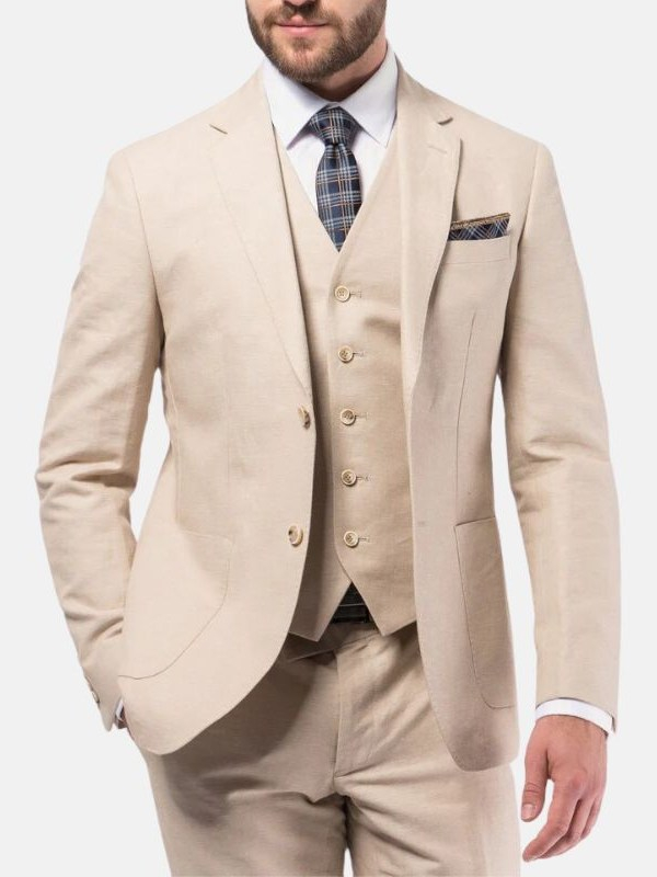 3 Piece Beige Suit | Mens Beige Color 3 Piece Suit - Wilson Jackets in Understanding the Quality and Craftsmanship of the Haven Beige 3-Piece Set