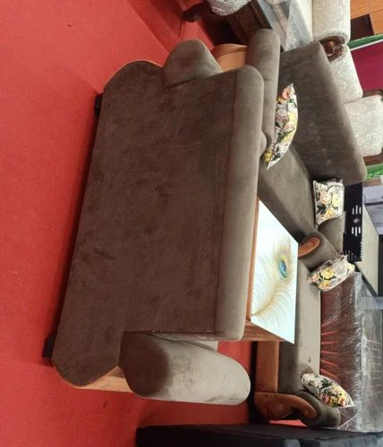 5 Seater Wooden Brown Velvet Fabric Sofa Set, 3+1+1 At Rs 32500/Set In ... inside Unveiling the Sloan Brown Velvet Fabric Sofa A Deep Dive into Comfort and Style