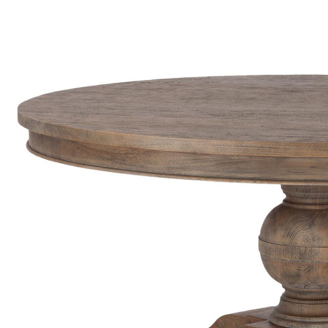 72" Round Dining Table In Weathered Teak Finish, Belen Kox ... with