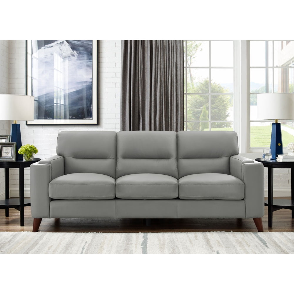 87” Top-Grain Leather Sofa, Ultimate Comfort 3 Seats Leather Couch With ... for What to Look for in an 80" Upholstered Sofa for Ultimate Comfort