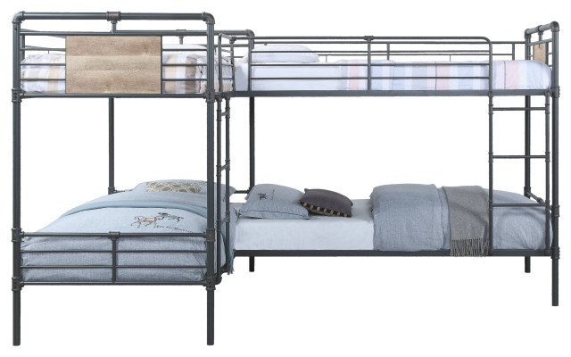 Acme Cordelia Twin/Twin L Shape Bunk Bed, Sandy Black, Dark Bronze ... with Navigating the ACME Cordelia Twin Loft Bed Installation Process