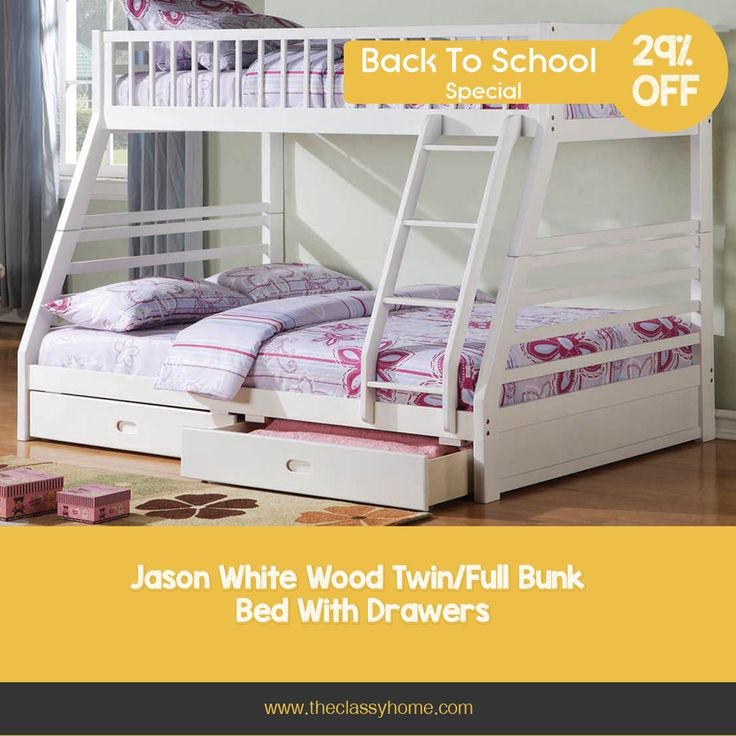Acme Furniture Jason White Twin Over Full Bunk Bed With 2 Drawers ... regarding The Practicality of the ACME Jason Twin over Full Bunk Bed with Drawers
