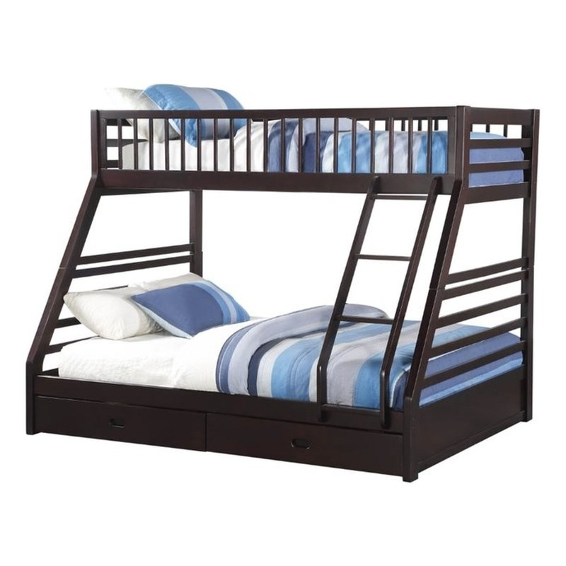 Acme Furniture Jason Xl Twin Over Queen Bunk Bed In Espresso | Homesquare throughout