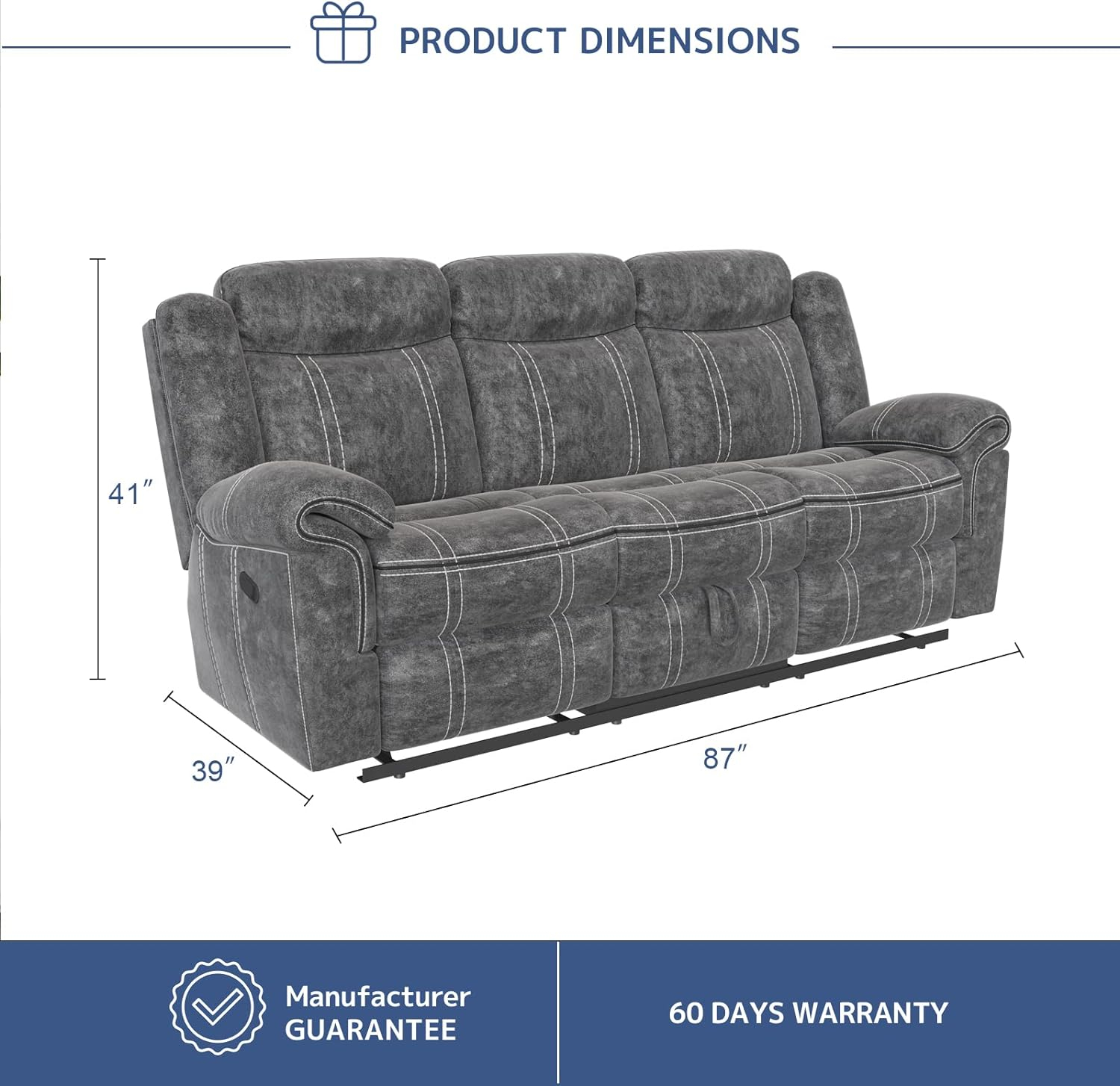 Acme Zubaida Reclining Sofa With Usb Dock, 2-Tone Gray Velvet inside Integrating Tech into Your Living Space The ACME Zubaida Sofa